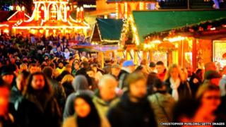 Crowds at the German Market