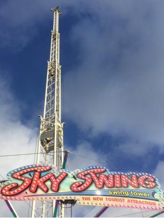 Sky Swing ride in Cardiff's Winter Wonderland