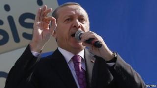 Recep Tayyip Erdogan makes a speech in Ankara, 18 November