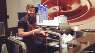 Elliott Vale in Lindt cafe