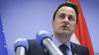 Luxembourg's Prime Minister Xavier Bettel gives a press briefing during an EU heads of states and governments at the European Council headquarters in Brussels, Belgium, 18 December 2014