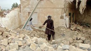 The aftermath of a US drone strike