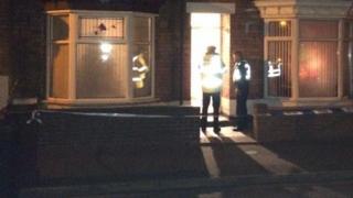 Cordoned off house in Pennell Street, Lincoln