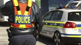 A policeman in Johannesburg, South Africa (September 2010)