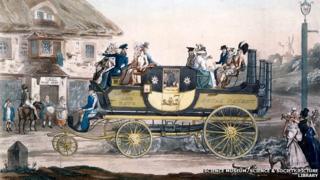 People on board Sir Goldsworthy's steam carriage (based on the original drawing by G Morton)