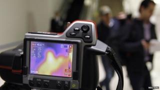 A thermal camera monitoring people