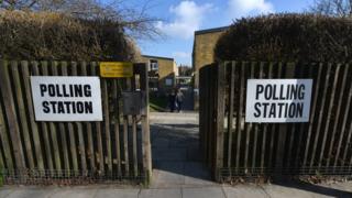 Polling station in London