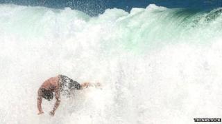 Man in waves