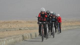 Women's cycling team in Kabul, Afghanistan, 2015.