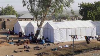Tents in a refugee camp in Nigeria