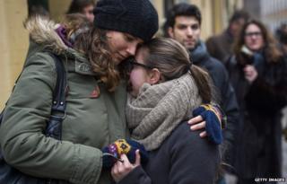 Members of Jewish community in Copenhagen after attack at synagogue (15 Feb 2015)