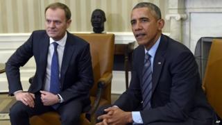 Obama spoke to reporters about the letter during a meeting with European Council President Donald Tusk