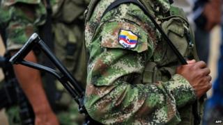 A Farc rebel in a mountainous region of Colombia