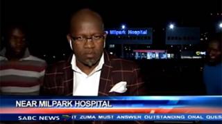 Screengrab of the mugging of a South African TV crew in Johannesburg