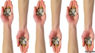 hands with money