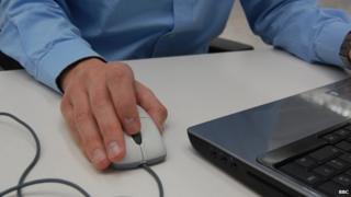 Man using a computer