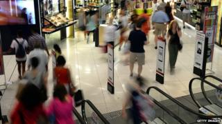 Shoppers in Westfield Australia