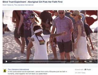 More than 300,000 people have watched a video of a young Aboriginal woman waiting for hugs
