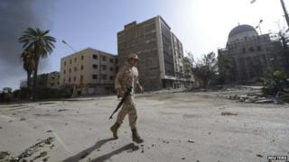 A member of the Libyan pro-government force