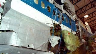 Pan-Am 103 damaged fuselage
