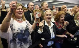 UMP supporters celebrate results of the French local elections, France, 29 March 2015