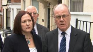Spencer Flower outside court with wife Toni Coombs