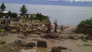 scene of landslide