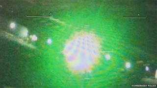 Laser shone at helicopter