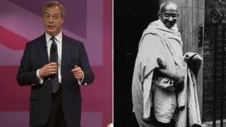 Nigel Farage and Mahatma Gandhi