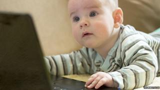 Baby with laptop