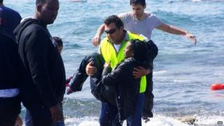 Man rescues shipwrecked migrant from the Aegean sea off island of Rhodes