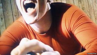 A man suffering from computer rage