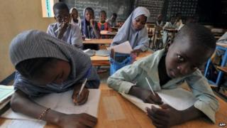 Schoolchildren in Niger pictured in 2012