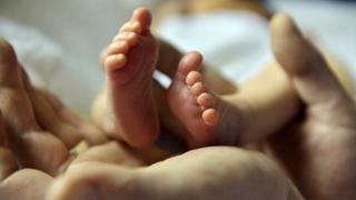 A baby girl's feet