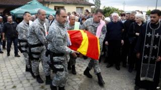 Funeral for police officer killed in Kumanovo. 11 May 2015