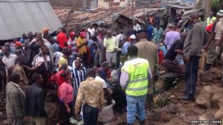 Kenya Red Cross at the scene