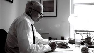 William Zinsser working in his office in mid-Manhattan