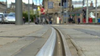 Tram tracks at Haymarket