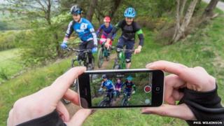 Bikers filmed on mobile phone