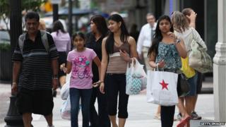 Shoppers on a Miami street