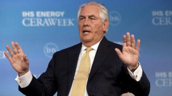 Rex Tillerson oo ka hadlaya shir tamarta oo la qabtay 2015