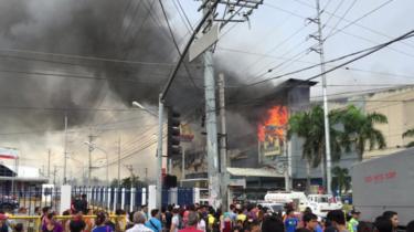 Fire in a shopping mall in Davao, southern Philippines