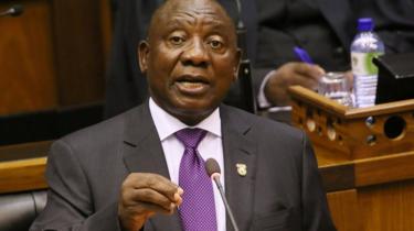 President Cyril Ramaphosa delivers his State of the Nation address at Parliament in Cape Town, South Africa, February 16, 2018