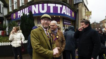 Paul Nuttall (front) in Stoke-on-Trent