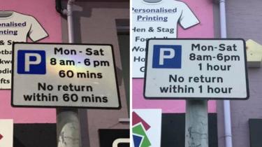 Replacement road signs in Bangor