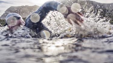 Man doing open water swim