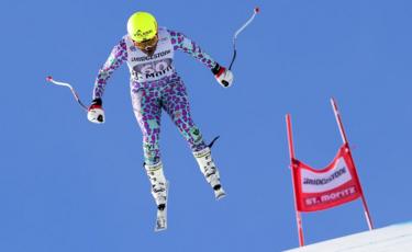 Sabrina Simader of Kenya in action during the women"s Slalom of the Alpine Combined race of the FIS Alpine Skiing World Cup in St. Moritz, Switzerland, 08 December 2017.