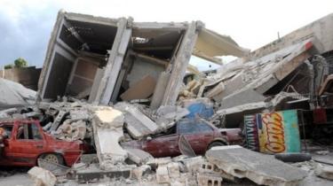 Residents among the ruins of their hometown after the earthquake in Haiti in January 2010