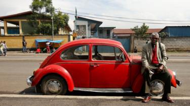 Siyum Haile, 72, a retired United Nations (UN) employee and Jehovah's Witness, poses for a photograph next to his 1977 model Volkswagen Beetle car in Addis Ababa, Ethiopia - 16 September 2017 - photo published 27 October 2017