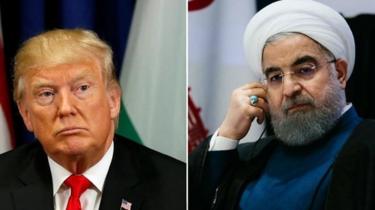 Rais Donald Trump na rais Rouhani wa Iran